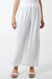 White Drawstring Viscose Crepe Trouser For Women ONE SIZE - Dropwear