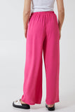 XL Drawstring Viscose Crepe Wide Leg Trousers For Women  - Dropwear