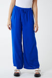 XL Drawstring Viscose Crepe Wide Leg Trousers For Women  - Dropwear