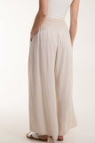 Orange Shirred Deep Waist Band Wide Culottes For Women ONE SIZE - Dropwear