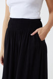 Shirred Deep Waist Band Wide Culottes For Women  - Dropwear
