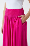 Shirred Deep Waist Band Wide Culottes For Women  - Dropwear