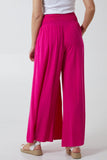 Shirred Deep Waist Band Wide Culottes For Women  - Dropwear