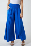 Shirred Deep Waist Band Wide Culottes For Women  - Dropwear