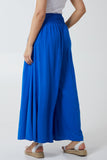 Shirred Deep Waist Band Wide Culottes For Women  - Dropwear