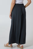 Shirred Deep Waist Band Wide Culottes For Women  - Dropwear
