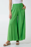 Shirred Deep Waist Band Wide Culottes For Women  - Dropwear