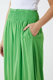 Shirred Deep Waist Band Wide Culottes For Women  - Dropwear