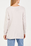 Mid Grey Ribbed Star Jumper For Women ONE SIZE - Dropwear