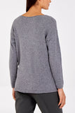 Navy Ribbed Star Jumper For Women ONE SIZE - Dropwear