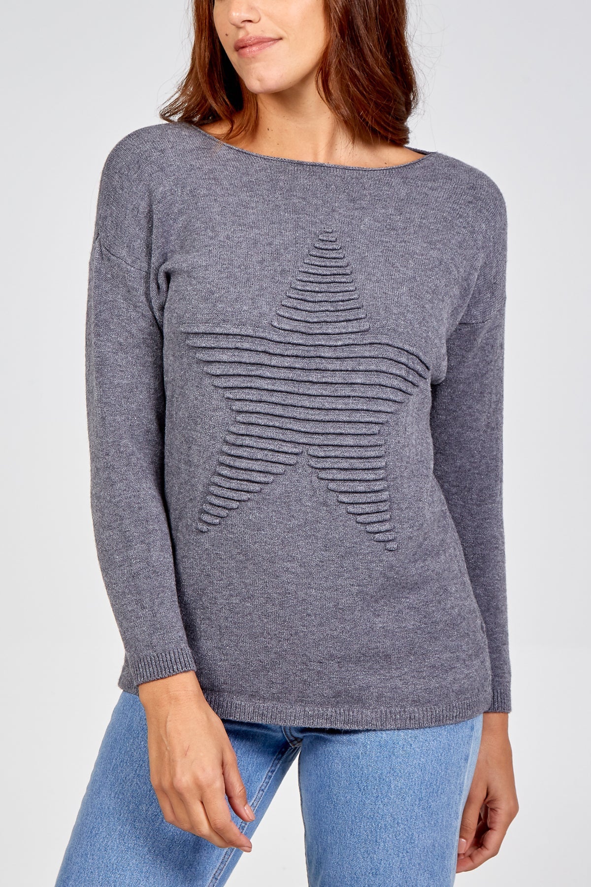 Ribbed Star Jumper For Women  - Dropwear
