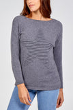 Ribbed Star Jumper For Women  - Dropwear