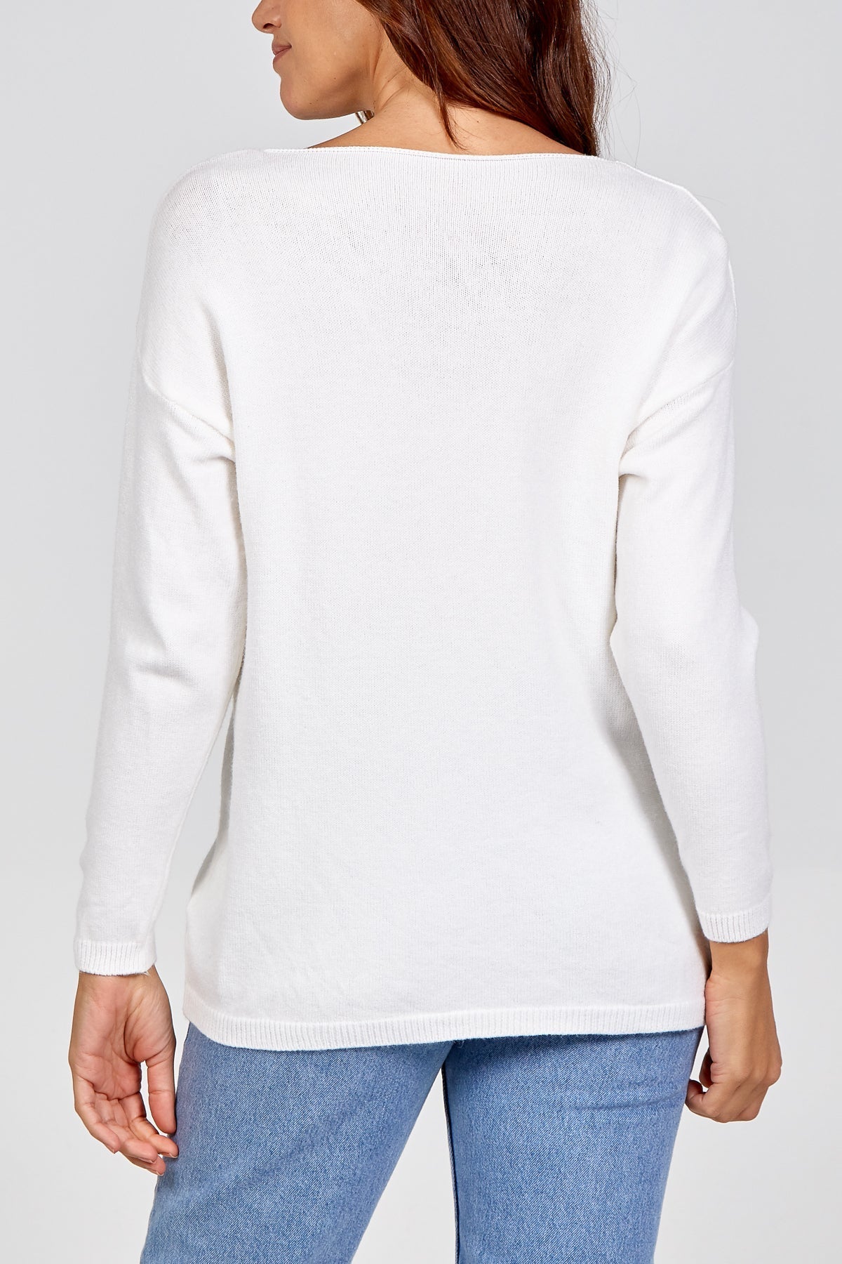 Denim Ribbed Star Jumper For Women ONE SIZE - Dropwear