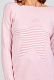 Lilac Ribbed Star Jumper For Women ONE SIZE - Dropwear