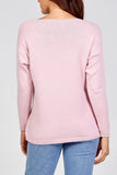 Fuchsia Ribbed Star Jumper For Women ONE SIZE - Dropwear