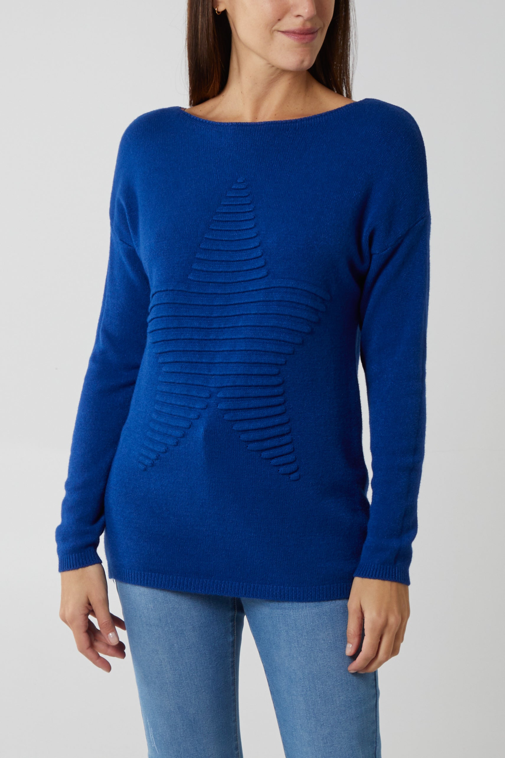 Ribbed Star Jumper For Women  - Dropwear