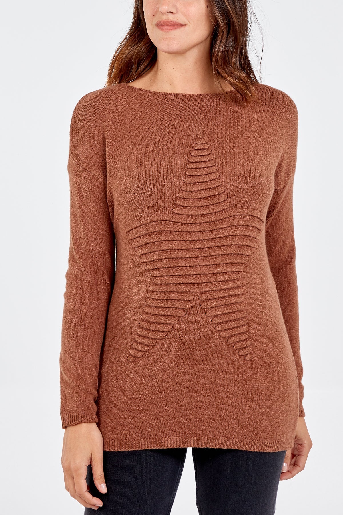 Ribbed Star Jumper For Women  - Dropwear