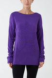 Dark Khaki Ribbed Star Jumper For Women ONE SIZE - Dropwear