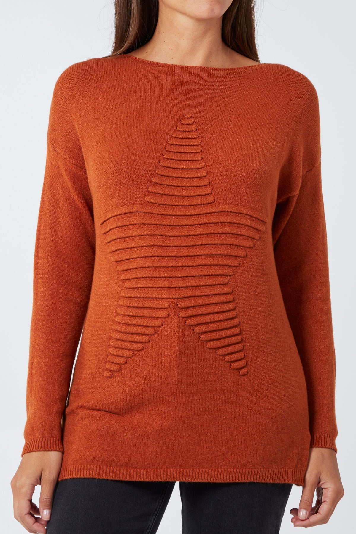 Ribbed Star Jumper For Women  - Dropwear