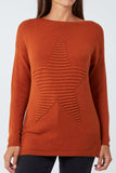 Ribbed Star Jumper For Women  - Dropwear