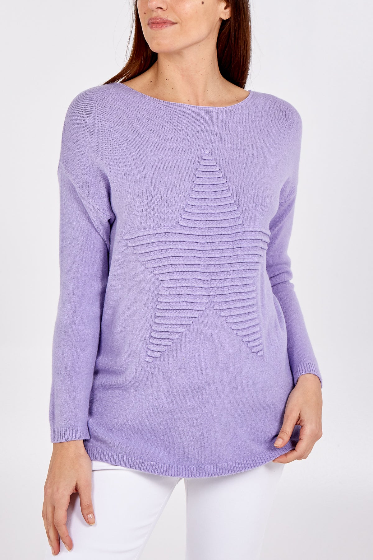Ribbed Star Jumper For Women  - Dropwear
