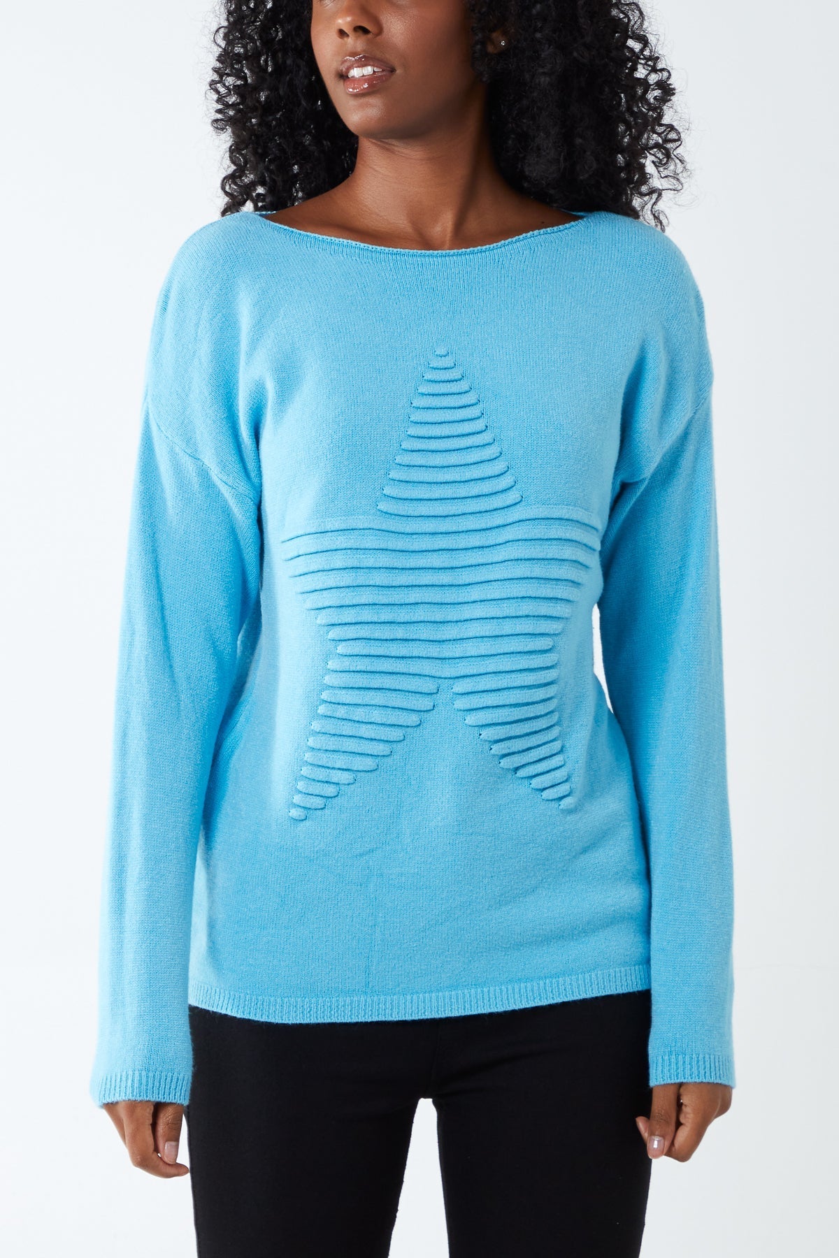 Ribbed Star Jumper For Women  - Dropwear