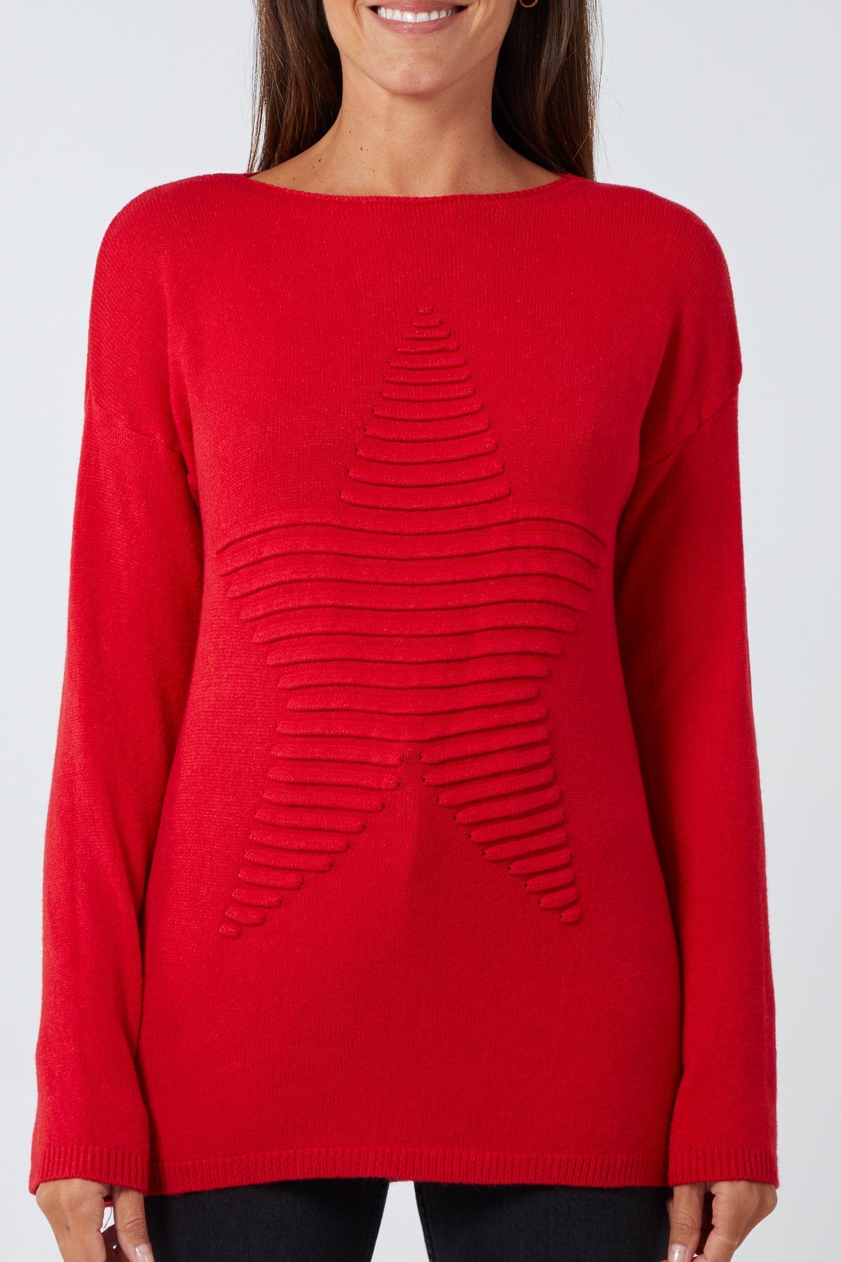 Ribbed Star Jumper For Women  - Dropwear