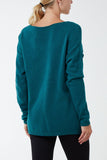 Rust Ribbed Star Jumper For Women ONE SIZE - Dropwear