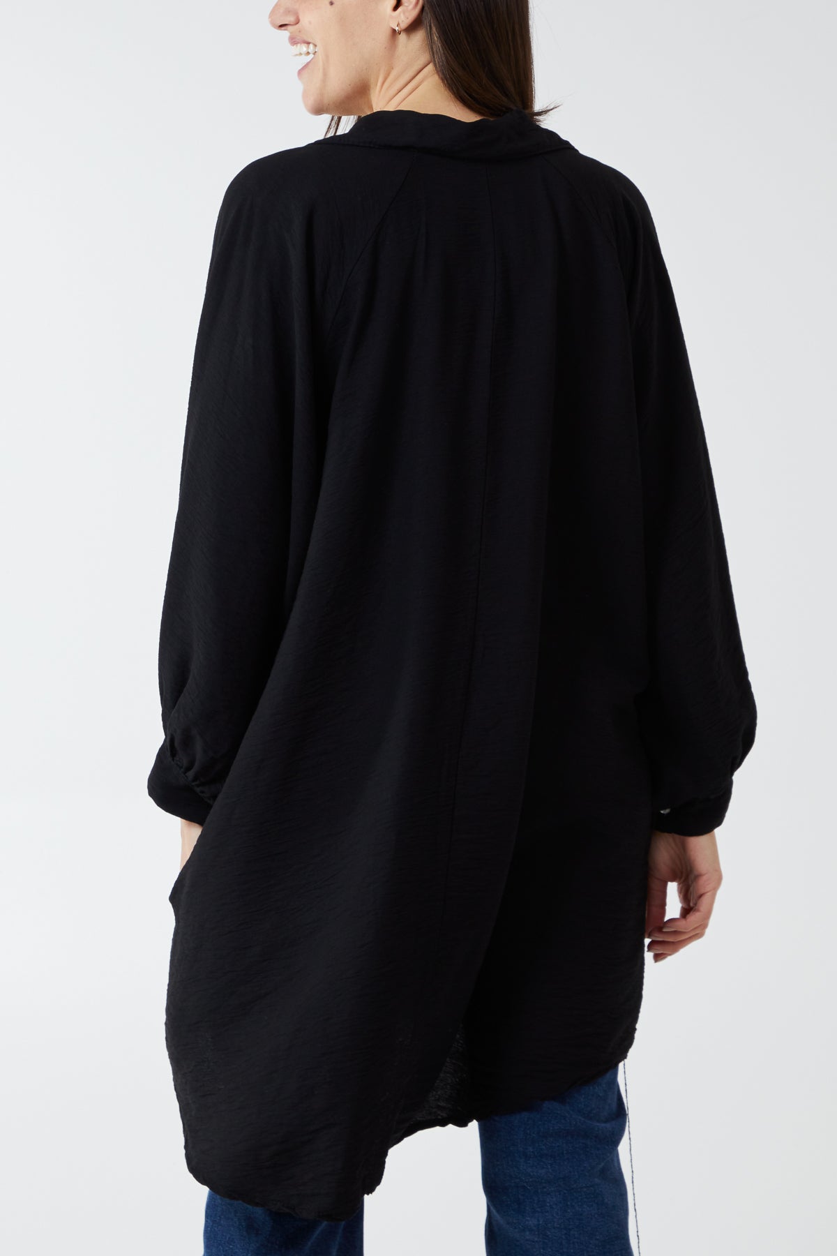 Black Kiwi Collar Shirt Tunic For Women ONE SIZE - Dropwear