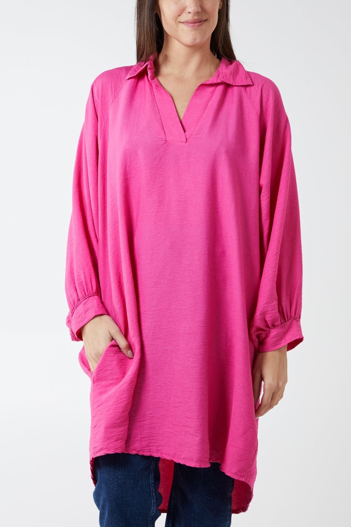 White Kiwi Collar Shirt Tunic For Women ONE SIZE - Dropwear