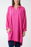 White Kiwi Collar Shirt Tunic For Women ONE SIZE - Dropwear