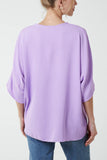 Mint V-Neck Centre Front Tie Hem Blouse For Women ONE SIZE - Dropwear