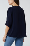 Pink V-Neck Centre Front Tie Hem Blouse For Women ONE SIZE - Dropwear