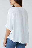 Orange V-Neck Centre Front Tie Hem Blouse For Women ONE SIZE - Dropwear