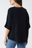 V-Neck Centre Front Tie Hem Blouse For Women  - Dropwear