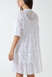 Angel Sleeve Tiered Lace Dress For Women  - Dropwear