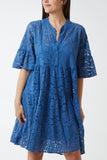 Angel Sleeve Tiered Lace Dress For Women  - Dropwear
