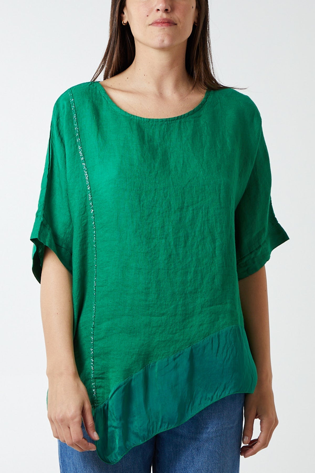 Jade Oversized Asymmetric Sheer Hem Blouse For Women ONE SIZE - Dropwear
