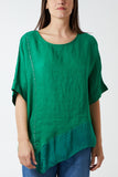 Jade Oversized Asymmetric Sheer Hem Blouse For Women ONE SIZE - Dropwear