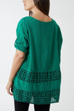 Oversized Geometric Print Top For Women  - Dropwear