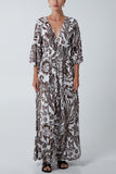 Floral Shirred Waist Maxi Dress For Women  - Dropwear