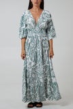 Floral Shirred Waist Maxi Dress For Women  - Dropwear