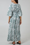 Floral Shirred Waist Maxi Dress For Women  - Dropwear
