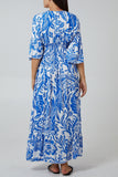 Black Floral Shirred Waist Maxi Dress For Women ONE SIZE - Dropwear