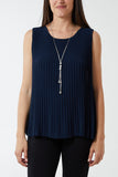 Light Blue Pleated Necklace Vest For Women ONE SIZE - Dropwear
