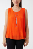 Fuchsia Pleated Necklace Vest For Women ONE SIZE - Dropwear