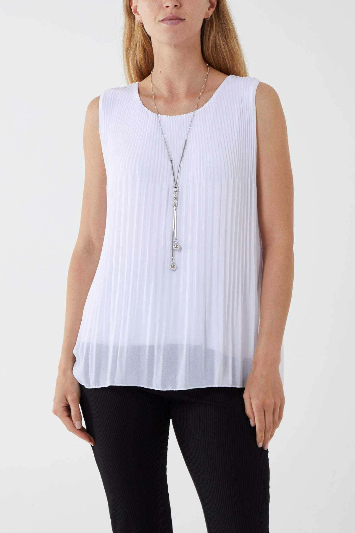 Pleated Necklace Vest For Women  - Dropwear