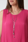 Grey Pleated Necklace Vest For Women ONE SIZE - Dropwear
