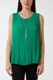 Navy Pleated Necklace Vest For Women ONE SIZE - Dropwear