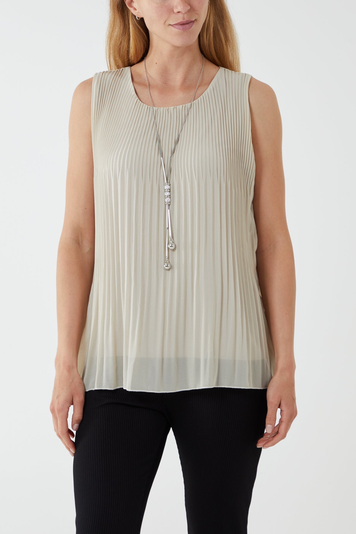 Pleated Necklace Vest For Women  - Dropwear